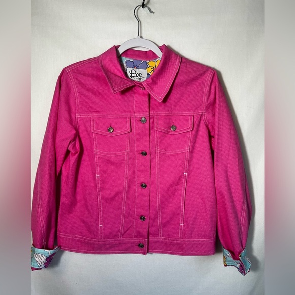 Lilly Pulitzer Vintage Y2K Pink Button Up Jacket with Thread Outline Size S - Picture 3 of 5